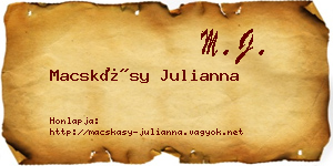 Macskásy Julianna névjegykártya