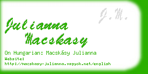 julianna macskasy business card