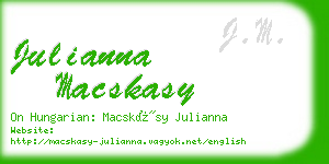 julianna macskasy business card